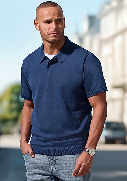 H.I.S Kurzarmshirt "aus Feinstrick", - mit Polokragen und Knopfleiste, pfle günstig online kaufen