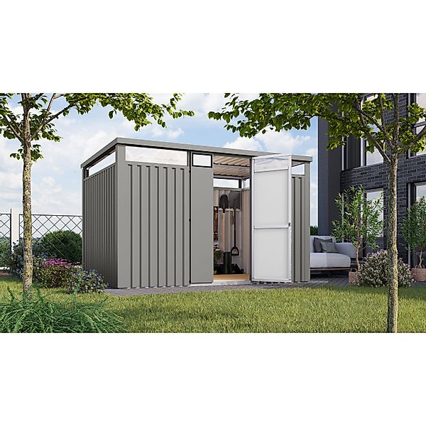 Karibu Gartenhaus Amato 3 Graualuminium 218 x 342 x 231 cm günstig online kaufen