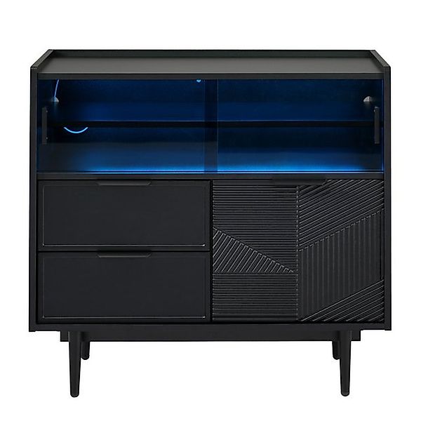 Gotagee Spind Ablageschrank Badezimmerschrank Sideboard mit Lichtleiste Gla günstig online kaufen