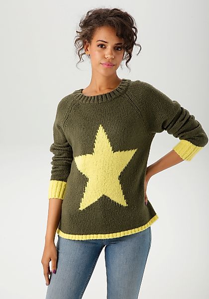 Aniston CASUAL Strickpullover, mit großem Stern im Vorderteil - NEUE KOLLEK günstig online kaufen