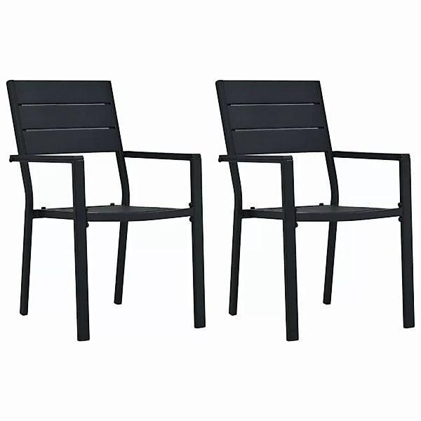 Gartenstühle 2 Stk. Schwarz Hdpe Holz-optik günstig online kaufen