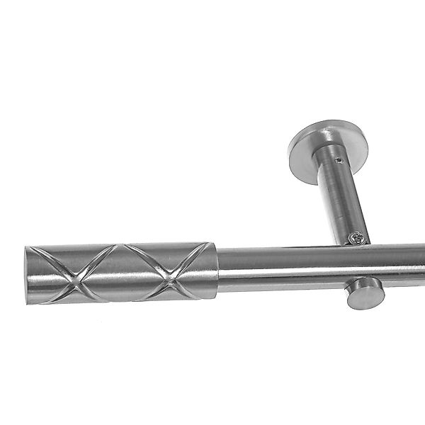 BASIT Gardinenstange Edelstahloptik 19mm mit Wandträgern 120 cm E64, Ø 19 m günstig online kaufen