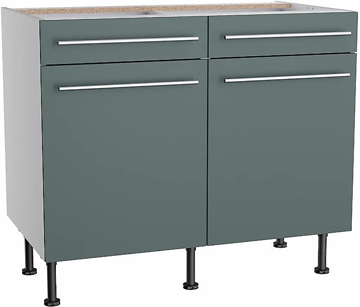KOCHSTATION Unterschrank "KS-Bern2", Breite 100 cm, 2 Türen, 2 Schubkästen, günstig online kaufen