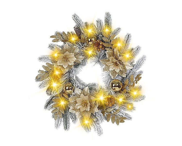 CLTYQ Dekokranz Weihnachtskranz mit Weihnachtskugeln wiederverwendbar, Küns günstig online kaufen