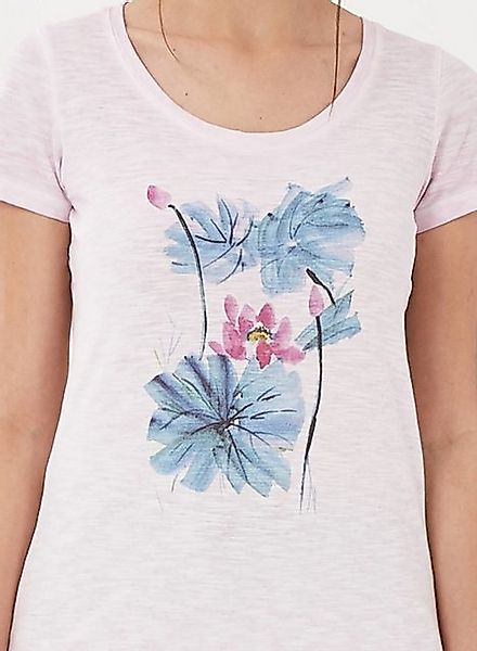 ORGANICATION T-Shirt Garment Dyed T-Shirt aus Bio-Baumwolle mit Blumen-Prin günstig online kaufen