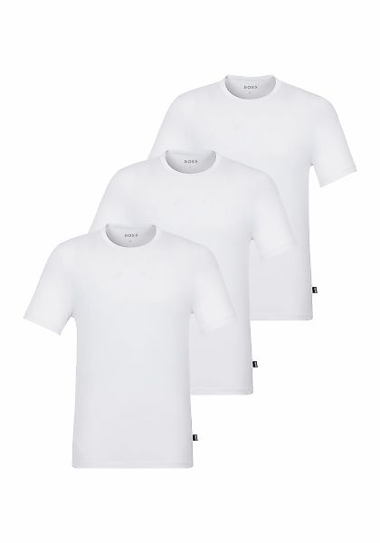 BOSS T-Shirt "TShirt RN 3P Natura", einfarbiges T-Shirt mit Markenlabel günstig online kaufen