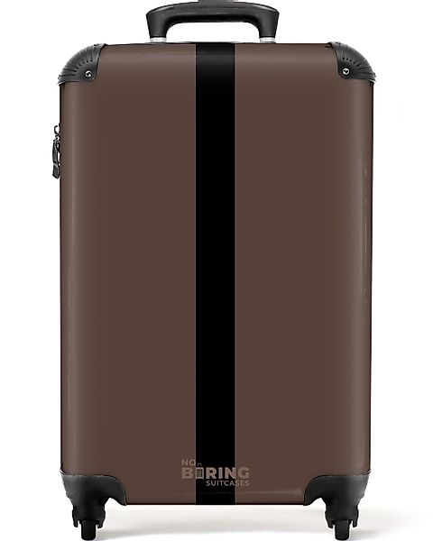 NoBoringSuitcases.com© Hartschalen-Trolley Dunkelbraun mit schwarzem Streif günstig online kaufen