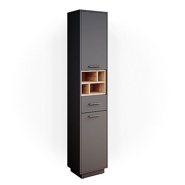 Vicco Badschrank Beatrice Anthrazit/Sonoma 38 x 190 cm günstig online kaufen