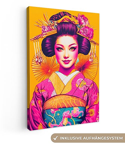 OneMillionCanvasses® Leinwandbild Blumen - Frau - günstig online kaufen