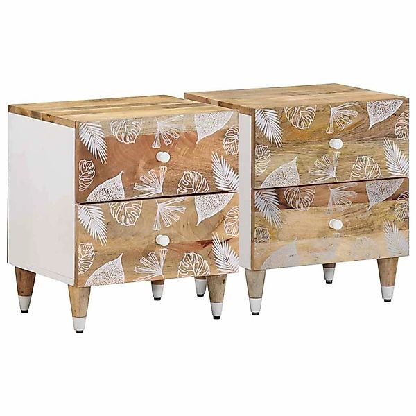 vidaXL Nachttische 2 Stk, 40x33,5x46 cm Massivholz Mango 4018663 günstig online kaufen