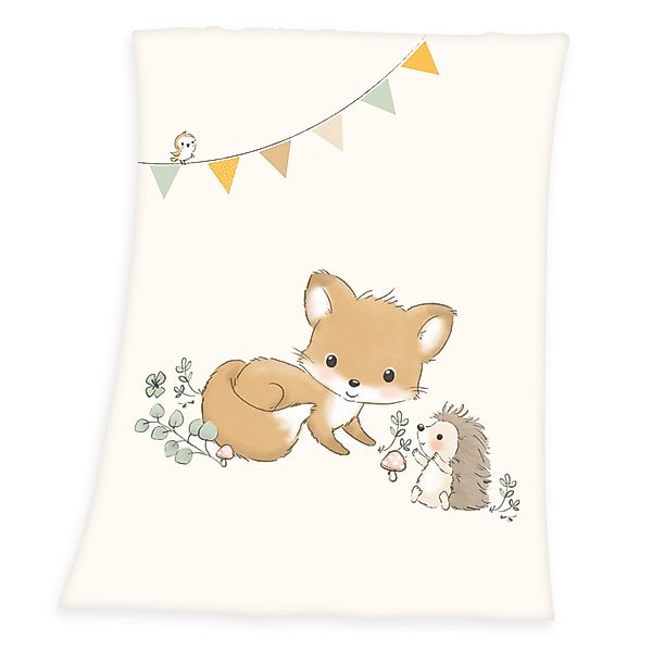 Babydecke Waldfreunde Microfaserflausch-Decke 75/100 cm Kuscheldecke, günstig online kaufen