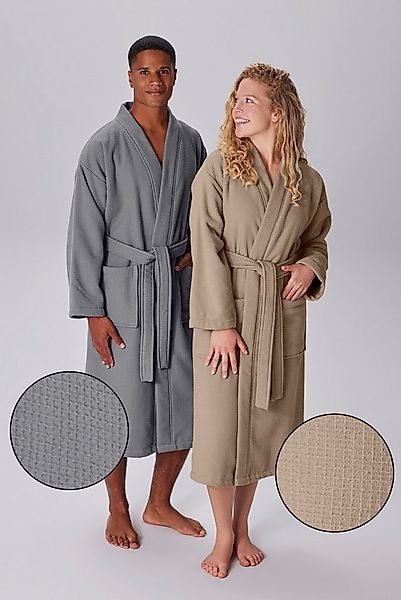 my home Unisex-Bademantel Merida, Waffelpiqué, Premium Qualität, 500 g/m², günstig online kaufen