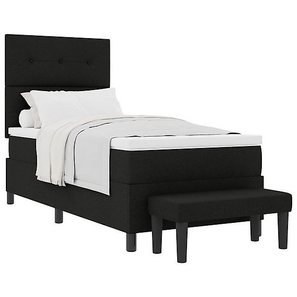 vidaXL Bett Boxspringbett mit Matratze & Bank Schwarz 80x200 cm Stoff (2-tl günstig online kaufen