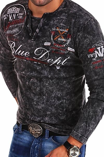 behype Langarmshirt "VT-Blue", mit ausgefallenem Print günstig online kaufen