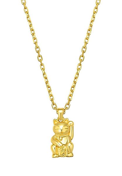 Hey Happiness Silberkette Maneki Neko Anhänger, in Gold Roségold Silber, Ve günstig online kaufen