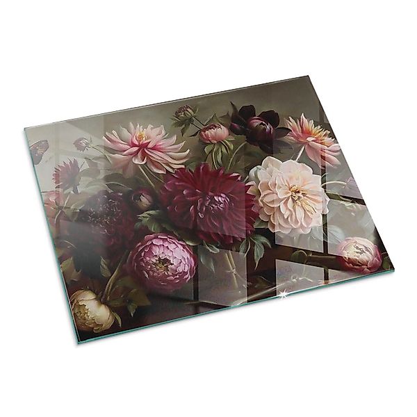 Tulup Glasplatte für Kamin Blumenstrauß im Detail Glasbodenplatte für Kamin günstig online kaufen
