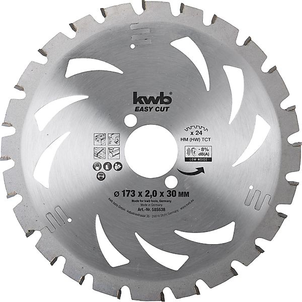 kwb Akku Top Easy Cut Kreissägeblatt 173 x 30 mm 24 Zähne universell günstig online kaufen