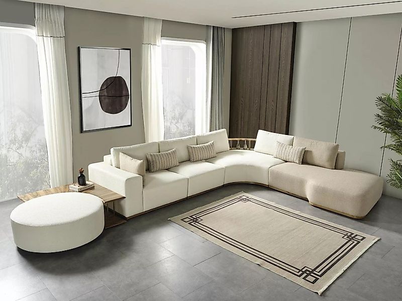 JVmoebel Ecksofa Weißes Modernes Ecksofa L-Form Couch Luxus Polstersofa Woh günstig online kaufen