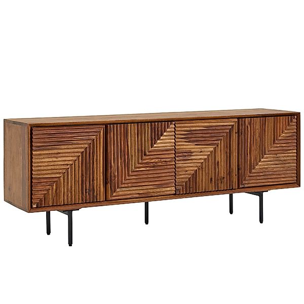 FINEBUY Lowboard FB78855 (Massivholz 140x54x33 cm günstig online kaufen