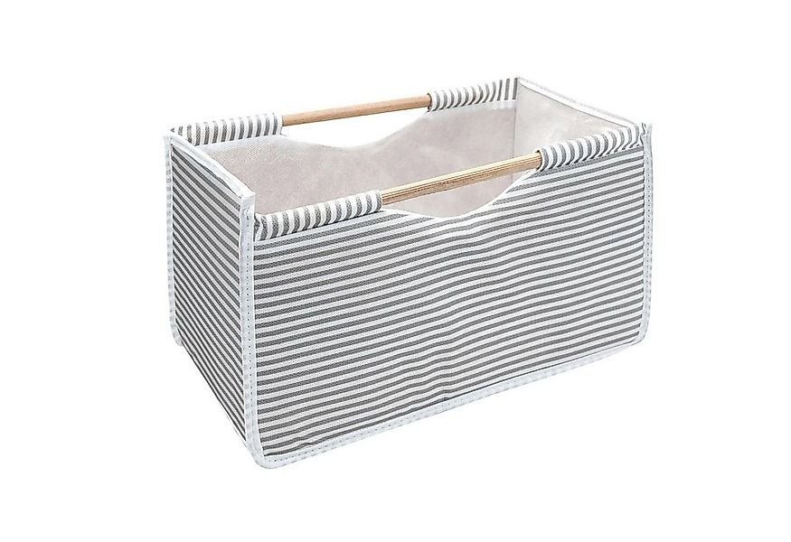 HTI-Living Aufbewahrungsbox Faltbox Textil Blau-Weiß mit Holzgriffen (1 St. günstig online kaufen