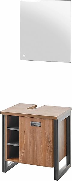Home affaire Badmöbel-Set »Detroit, Bad im Industrialdesign, inkl. LED, 2-t günstig online kaufen