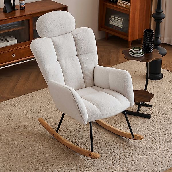 BlingBin Schaukelstuhl Teddy-Samt-Schaukelstuhl Liegestuhl für Wohnzimmer/S günstig online kaufen