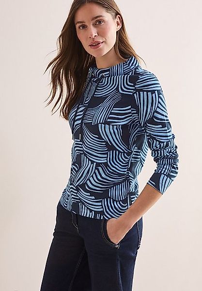 CECIL Langarmshirt - modisches Stehkragen Shirt gemustert für lässige Outfi günstig online kaufen