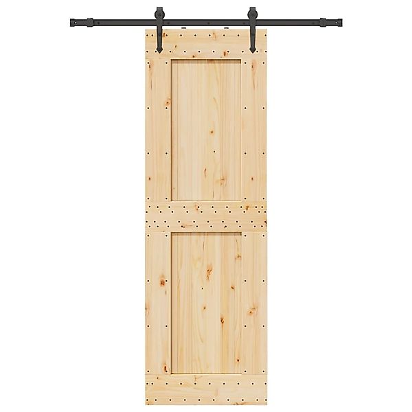 vidaXL Schiebetür mit Beschlag 70x210 cm Massivholz Kiefer 3332736 günstig online kaufen