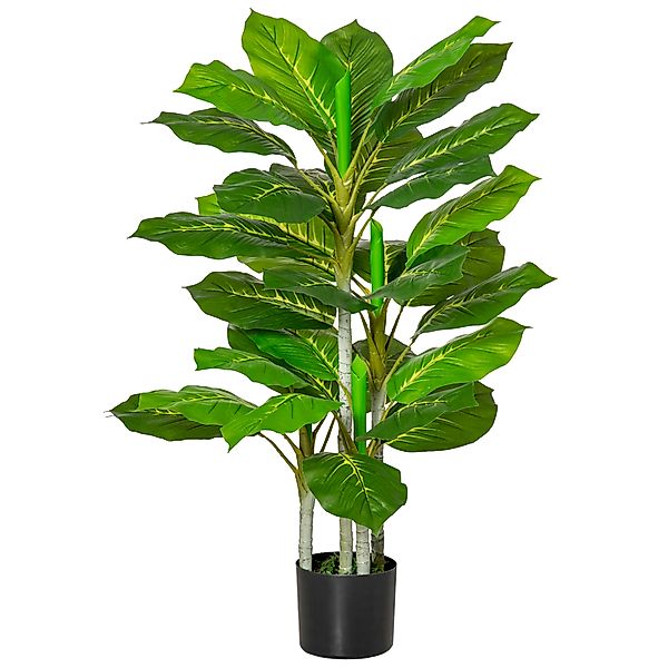 HOMCOM Künstlicher Baum 95 cm Kunstpflanze mit 33 Blättern, Topf, künstlich günstig online kaufen