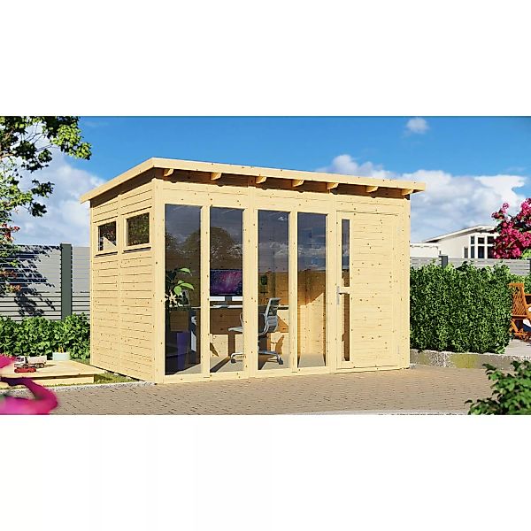 Bertilo Gartenhaus Pentus 3 Office 234 cm x 337 cm Natur FSC® günstig online kaufen