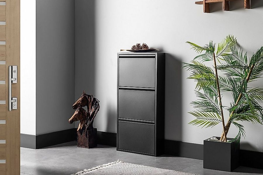 gowoll Schuhschrank Schmal Schuhregal Metall Schuhkipper mit Magnet Klappen günstig online kaufen
