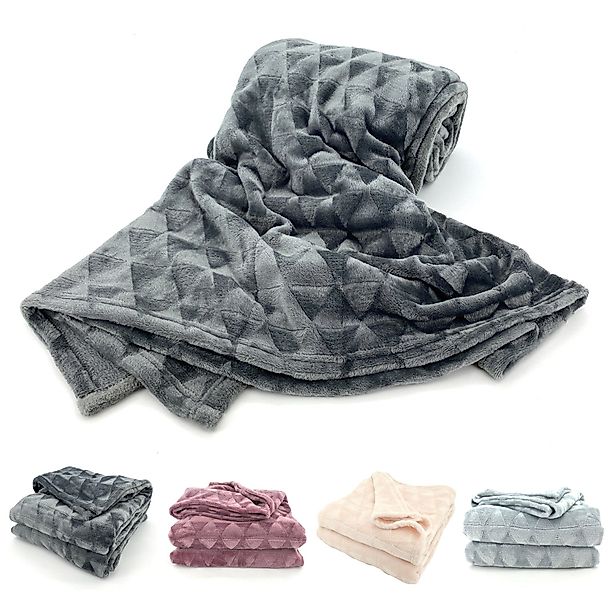 Wohndecke Soft Flanell Kuscheldecke Triangel Raute günstig online kaufen
