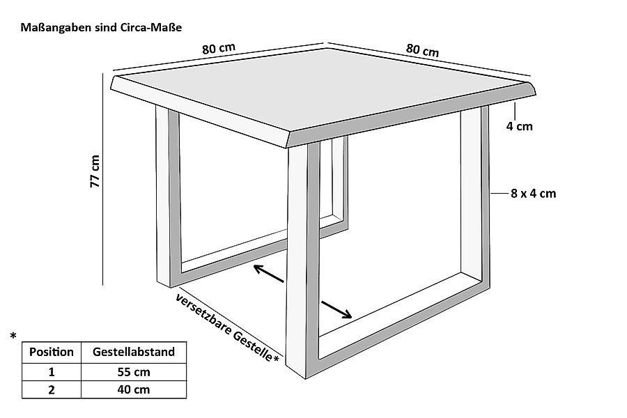 SAM® Esstisch Thora, verschiedene Holz-Optiken, U-Metallgestell, günstig online kaufen