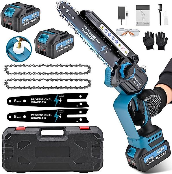 Rinoxar Akku-Kettensäge Mini Kettensäge mit 2 Akku, 8000mAh/21V Kleine Kett günstig online kaufen