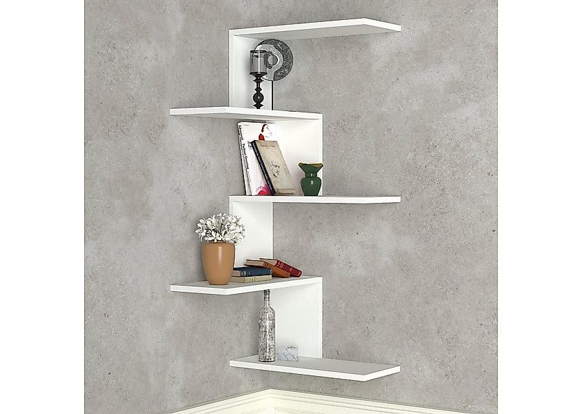 moebel17 Wandregal Wandregal Eckregal Caniko Weiß, Einzelmöbel 1-tlg., mode günstig online kaufen