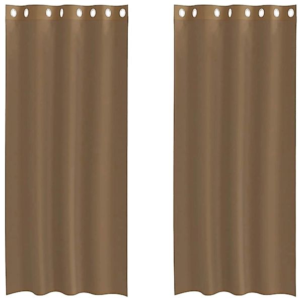vidaXL Voile Vorhänge mit Ösen 2 Stk Hellbraun 4102127 günstig online kaufen