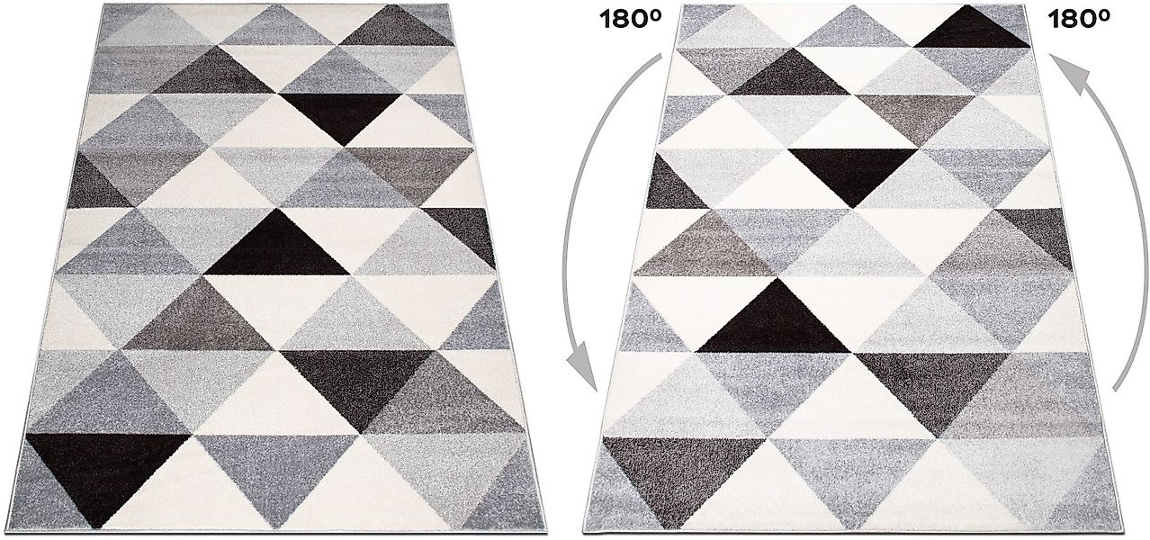 my home Teppich "Berlad Geo" rechteckig 9 Höhe mit besonders weichem Flor, günstig online kaufen