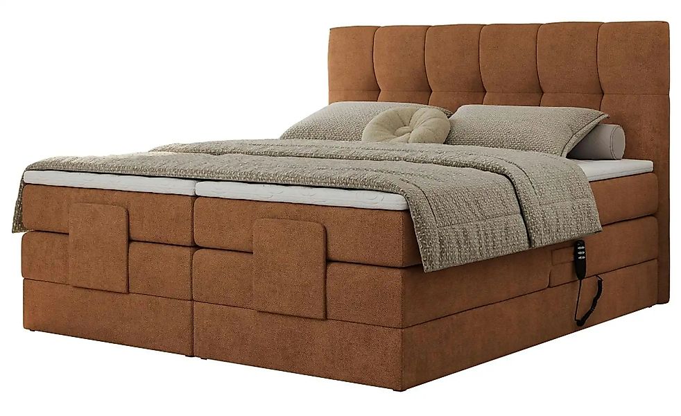 Motor Boxspringbett mit Bettkasten Vittoria ¦ orange ¦ Maße (cm): B: 208 H: günstig online kaufen