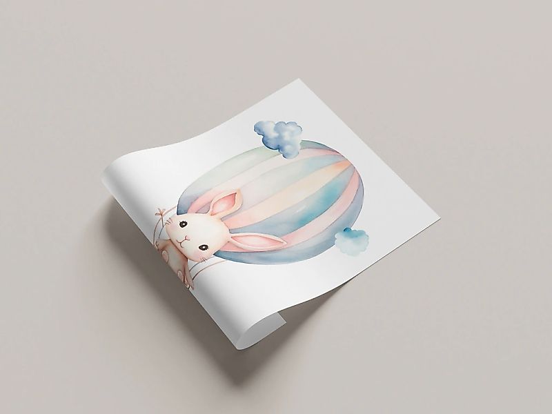 Lüttenhütt Poster "Hase im Heißluftballon am Himmel", Ballonfahren-Fantasy- günstig online kaufen