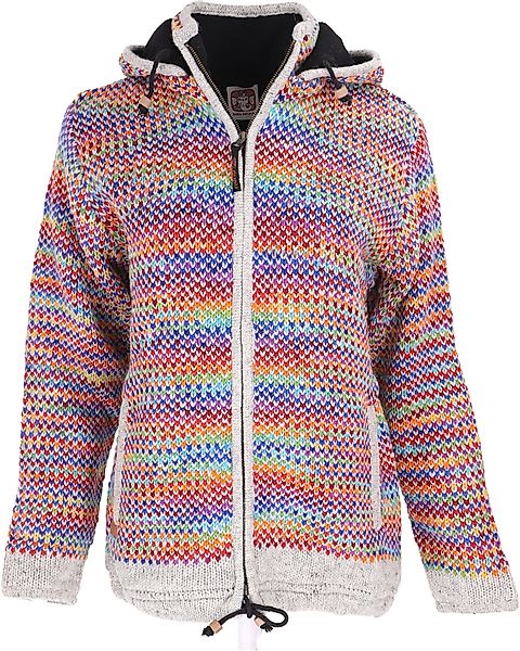 Guru-Shop Langjacke Kuschelige gefütterte Strickjacke, gestreifte.. günstig online kaufen