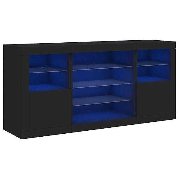 vidaXL Sideboard mit LED-Leuchten Schwarz 142,5x37x67 cm 3209087 günstig online kaufen