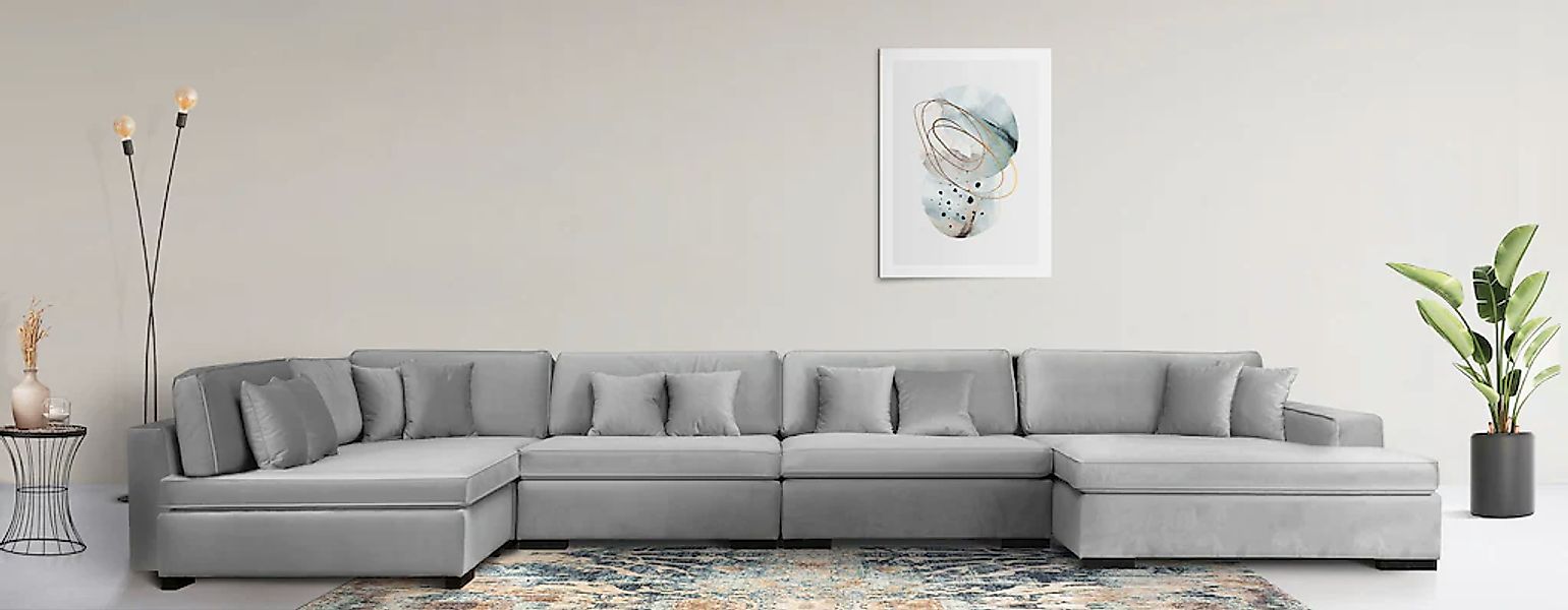 Home affaire Wohnlandschaft "Skara U-Form", Lounge-Sofa mit Federkernpolste günstig online kaufen
