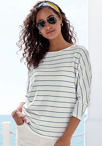 Vivance 3/4-Arm-Shirt "mit modischer Streifenstruktur", aus pflegeleichter günstig online kaufen