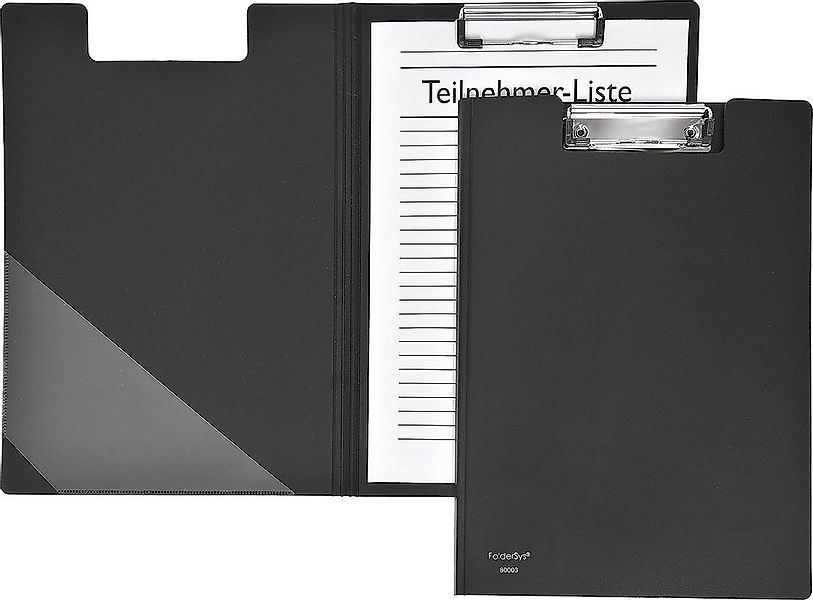FOLDERSYS Schreibmappe Klemmbrettmappe A4 PP schwarz günstig online kaufen