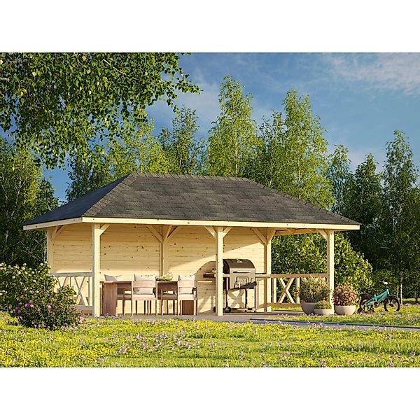 Palmako Pavillon Bianca Set 108 588 x 300 cm Lackiert Weiß FSC® günstig online kaufen