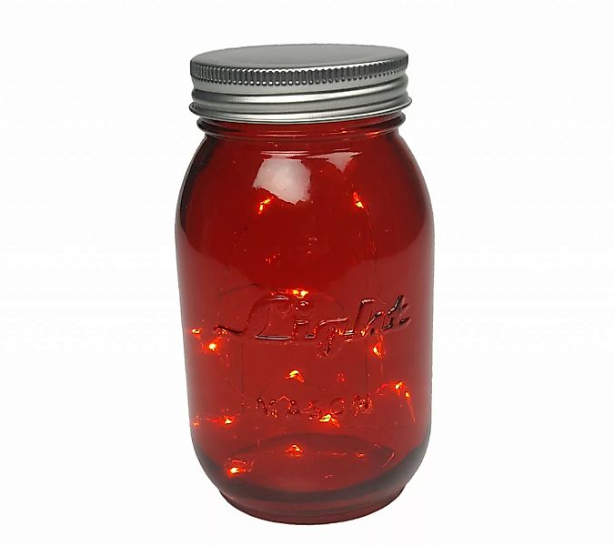 LED-Lichterkette im roten Einmachglas günstig online kaufen