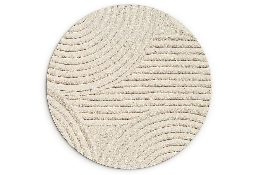 MuchoWow Gemälde Muster - Abstrakt - Weiß, Fotodruck (1 St), Kreis Wanddeko günstig online kaufen