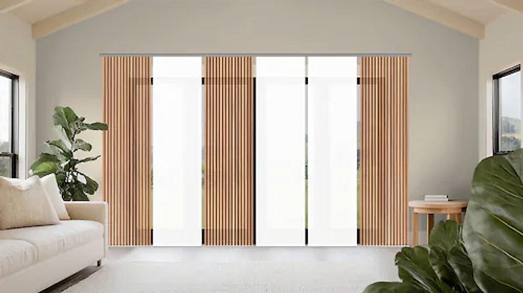 HOME WOHNIDEEN Schiebegardine »PANILO« Paneelwagen 6 Stk. tlg. Schiebewand günstig online kaufen