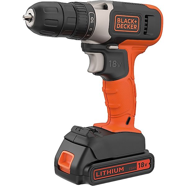 Black+Decker 18 V Akku-Bohrschrauber BCD001C1 inkl. 1,5 Ah Akku günstig online kaufen