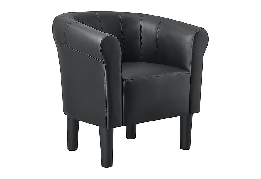en.casa Sessel, »Jelgava« 70x70x58 cm Clubsessel Kunstleder Schwarz günstig online kaufen